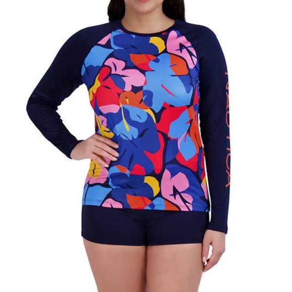 Nautica Ladies Long Sleeve Rashguard Swim Shirt Multi-Color NWT - Picture 6 of 7
